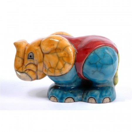 Elefant, keramikk, lengde 13 cm