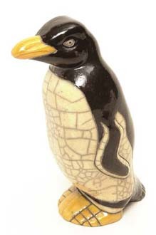 Pingvin, keramikk, 17 cm