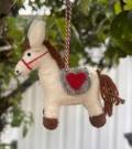 Hest med hjarta, julepynta, tova ull thumbnail