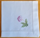 Serviett, kvit lin, handbrodert, 2 thumbnail