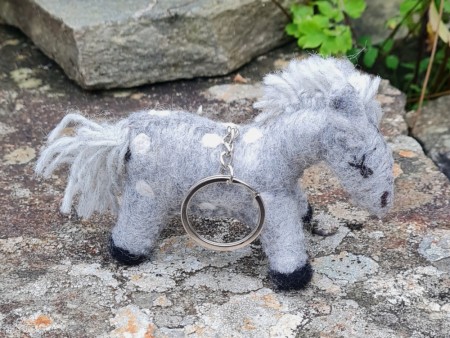 Nøkkelring, hest, grå